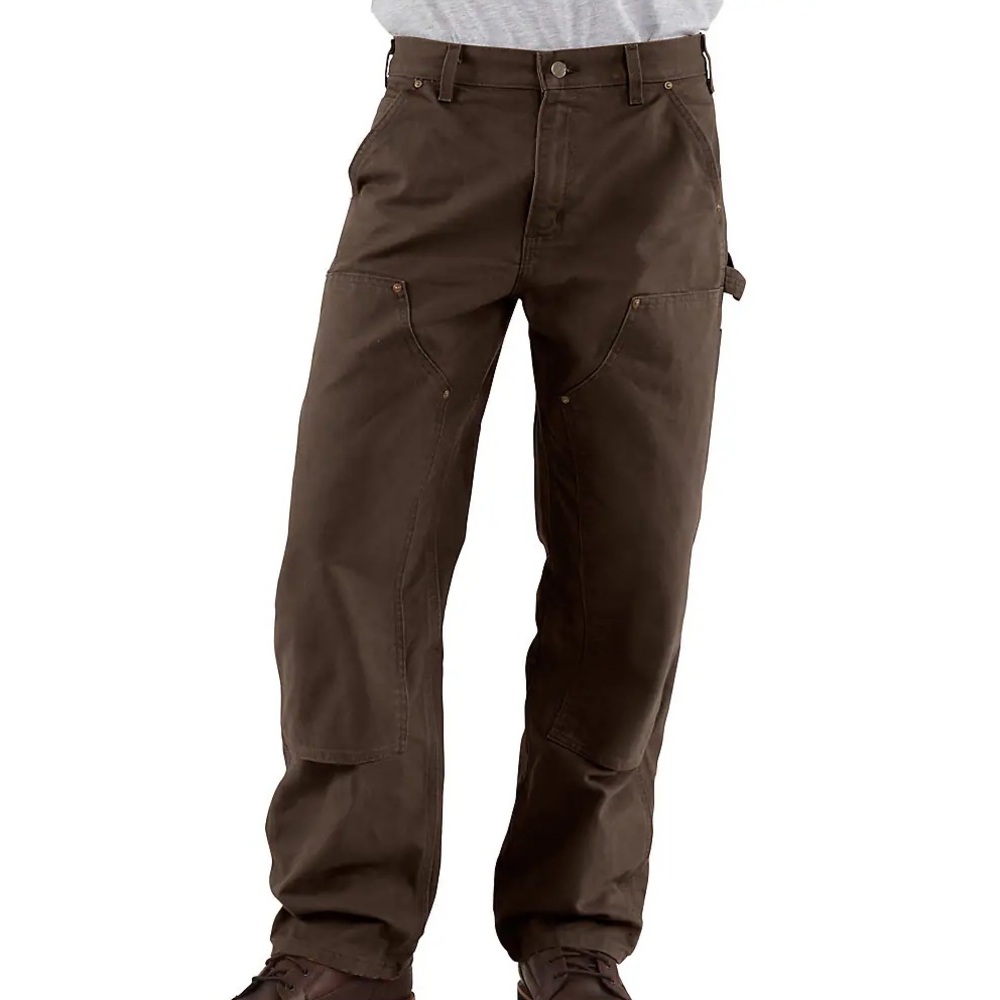 Carhartt Men's 46x32 Dark Brown Loose Fit Double-Front Utility Work Pant